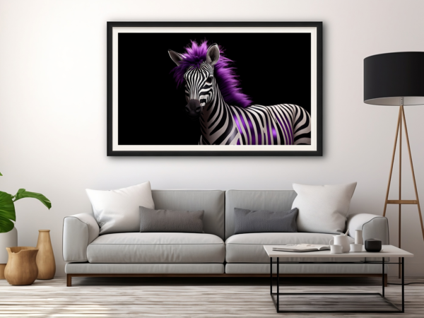 Purple Zebra - High Res Canvas print made by AI