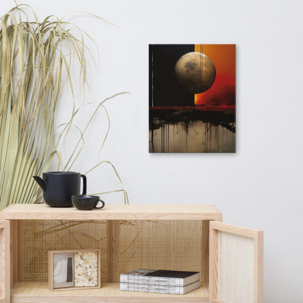 Orange moon earth roots - High Res Canvas print made by AI