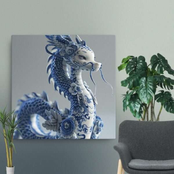 Porclain Dragon  – High Res Canvas print made by AI